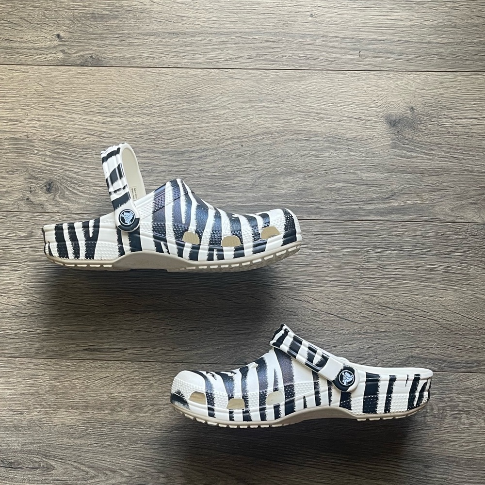CROCS Zebra Print Black and White